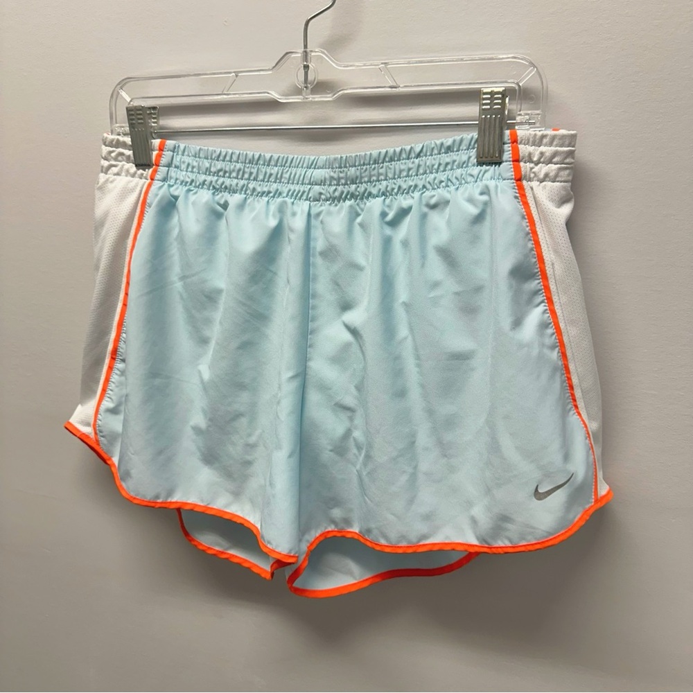 Nike Blue Athletic Shorts with drawstring, key pockets, & mesh underwear, Sz L - Picture 2 of 12